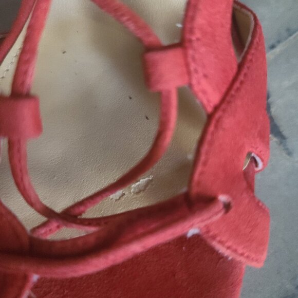 MICHAEL by Michael Kors Women's Size 7.5 Mirabel Red Suede Stiletto Heels Tassel - Picture 6 of 9